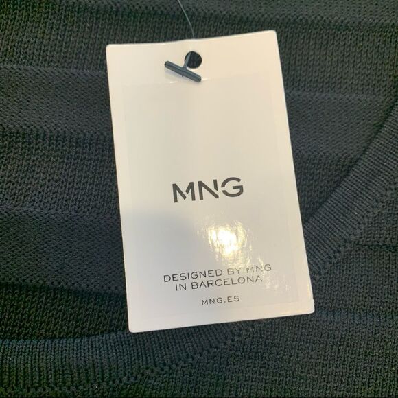 MNG Basics Black Ribbed Bodycon Sweater Dress Size M/8 - Picture 5 of 11